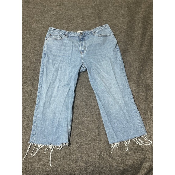 Abercrombie & Fitch Denim - Abercrombie & Fitch Women's 16R Jeans Vintage Straight High Rise Raw Hem Blue